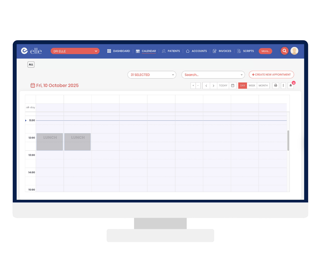 Elle Calendar Screen